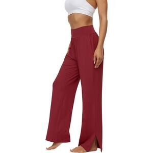 Womens Sweatpants Wide Leg Straight Split Trousers Lounge Yoga Pants/Pockets 3XL